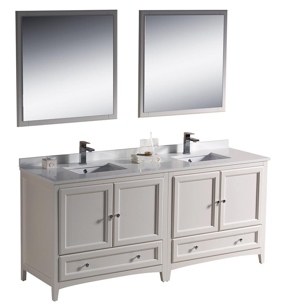 Fresca Oxford 72" Antique White Traditional Double Sink Bathroom Vanity Vanity Fresca 