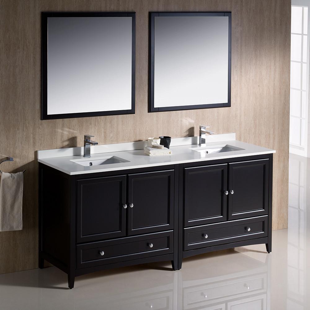 Fresca Oxford 72" Espresso Traditional Double Sink Bathroom Vanity Vanity Fresca 