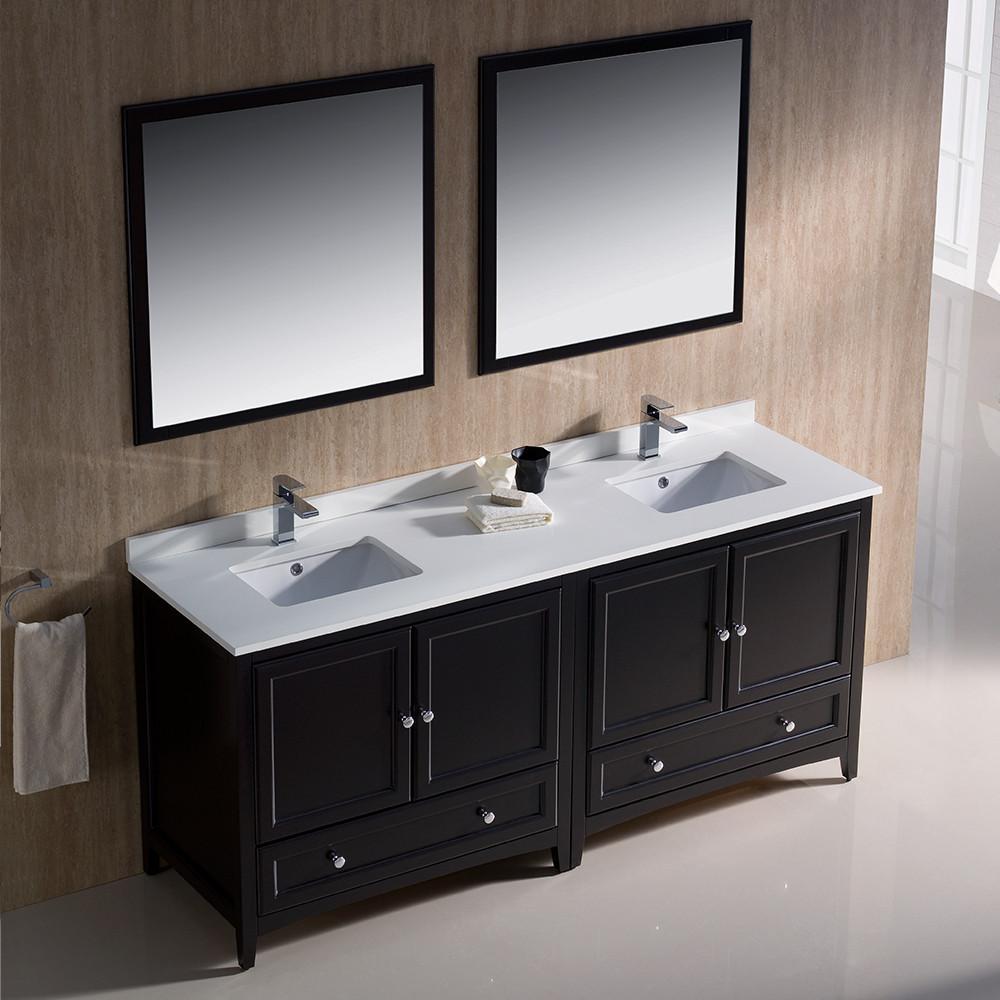 Fresca Oxford 72" Espresso Traditional Double Sink Bathroom Vanity Vanity Fresca 