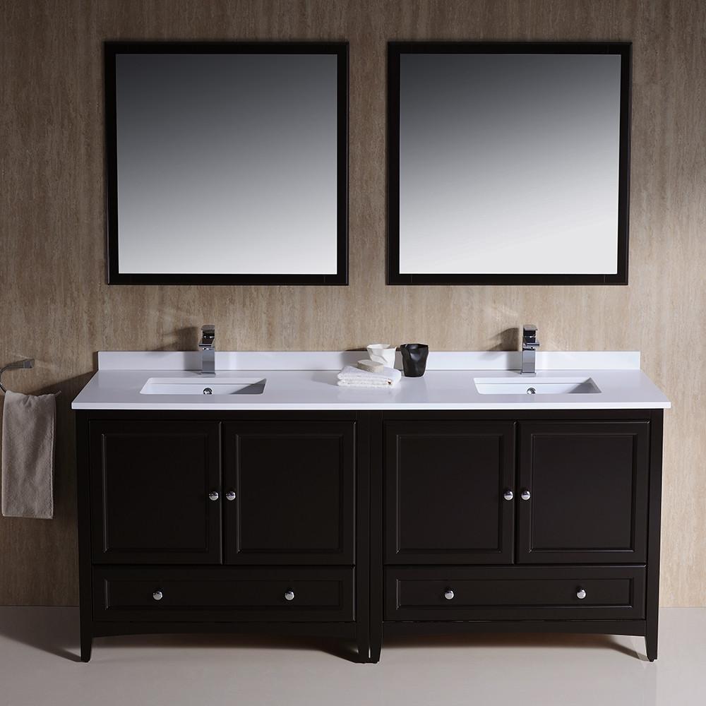 Fresca Oxford 72" Espresso Traditional Double Sink Bathroom Vanity Vanity Fresca 