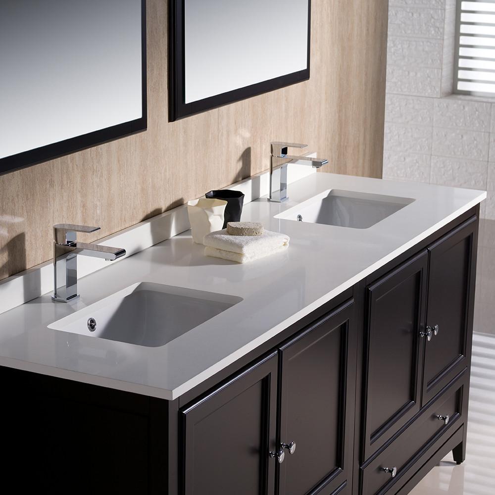 Fresca Oxford 72" Espresso Traditional Double Sink Bathroom Vanity Vanity Fresca 