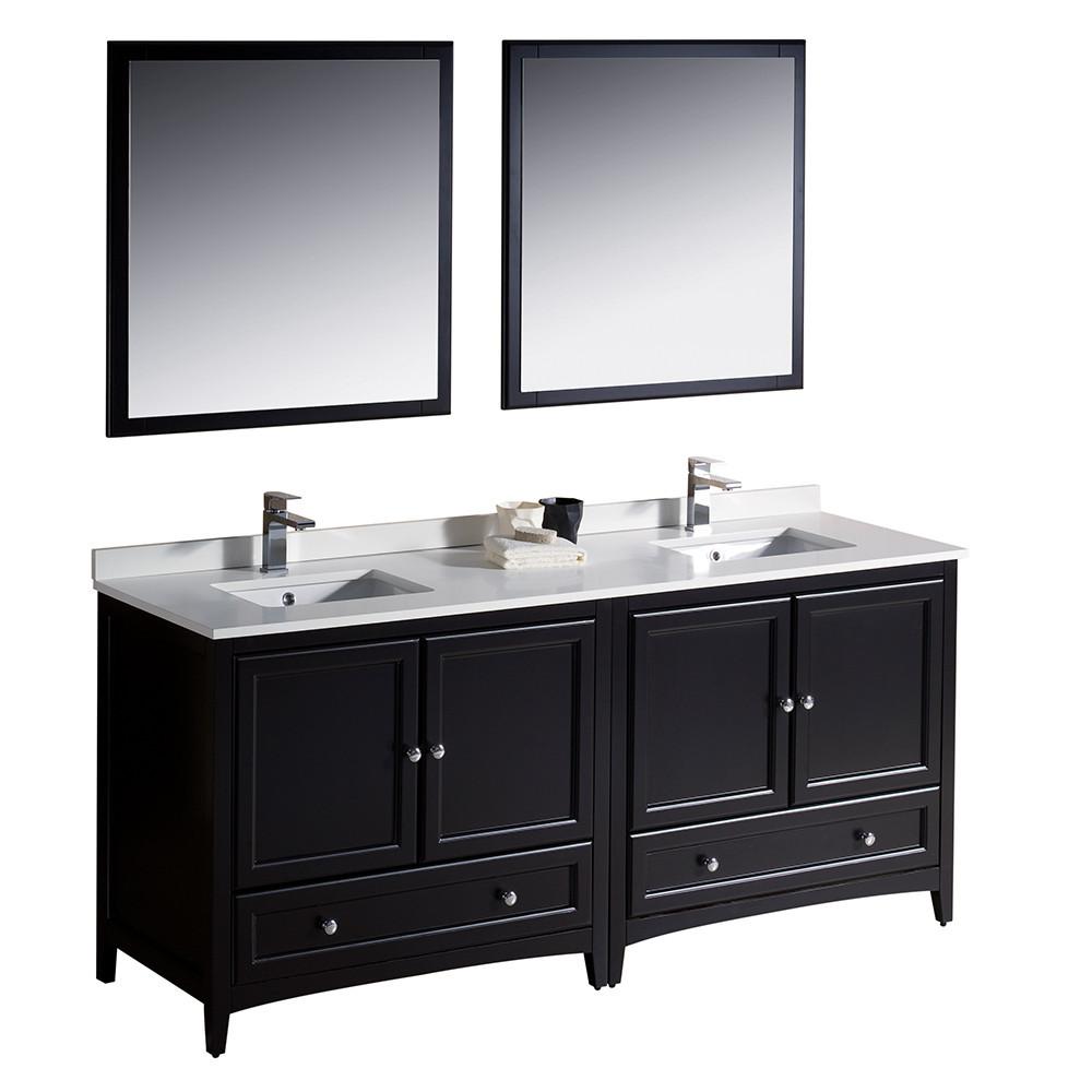 Fresca Oxford 72" Espresso Traditional Double Sink Bathroom Vanity Vanity Fresca 