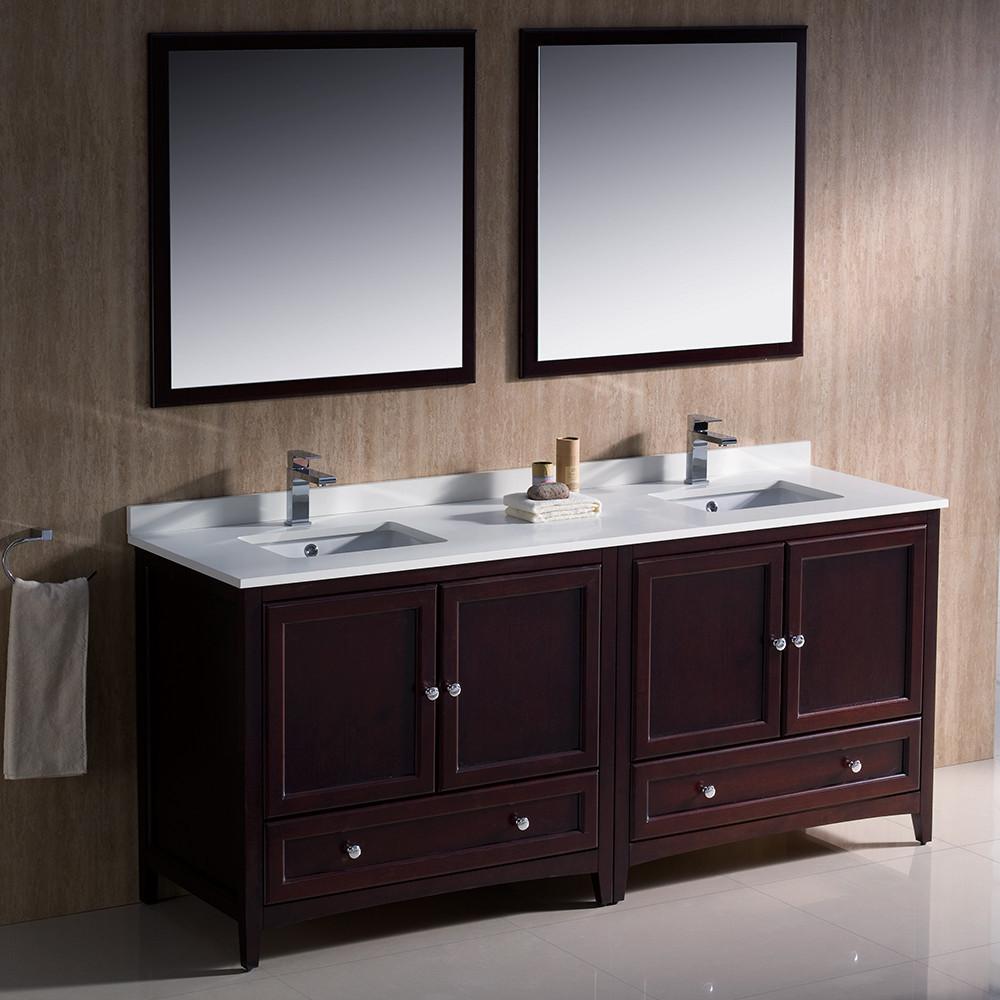 Fresca Oxford 72" Mahogany Traditional Double Sink Bathroom Vanity Vanity Fresca 