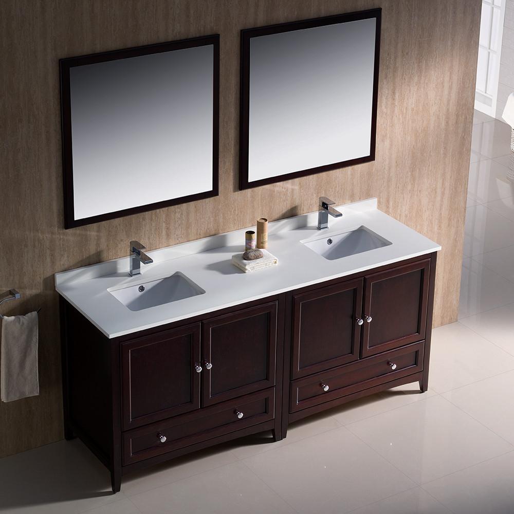 Fresca Oxford 72" Mahogany Traditional Double Sink Bathroom Vanity Vanity Fresca 