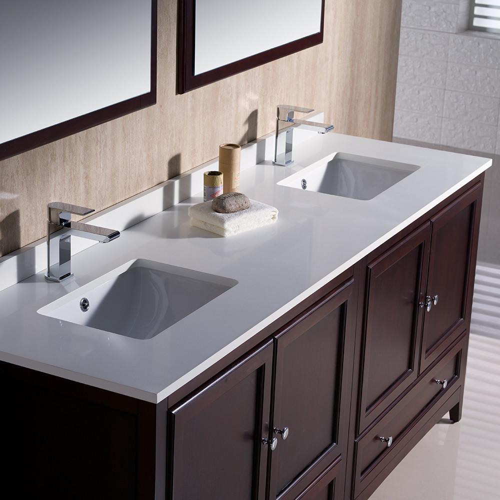 Fresca Oxford 72" Mahogany Traditional Double Sink Bathroom Vanity Vanity Fresca 