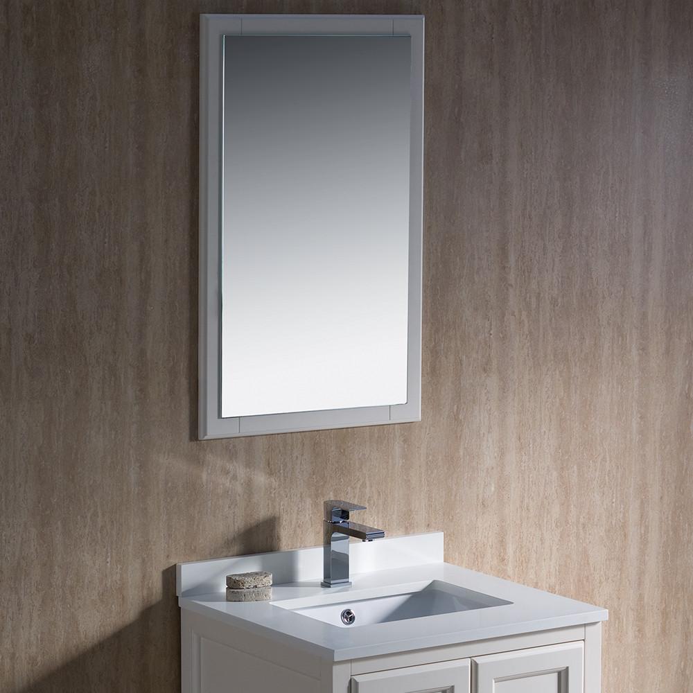 Fresca Oxford 24" Traditional Bathroom Vanity White Solid Wood Frame Free Faucet Vanity Fresca 