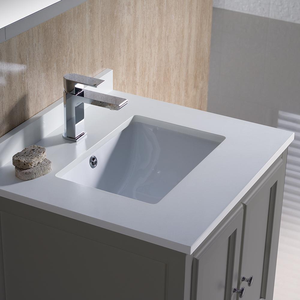 Fresca Oxford 24" Gray Traditional Bathroom Vanity Free Faucet Vanity Fresca 