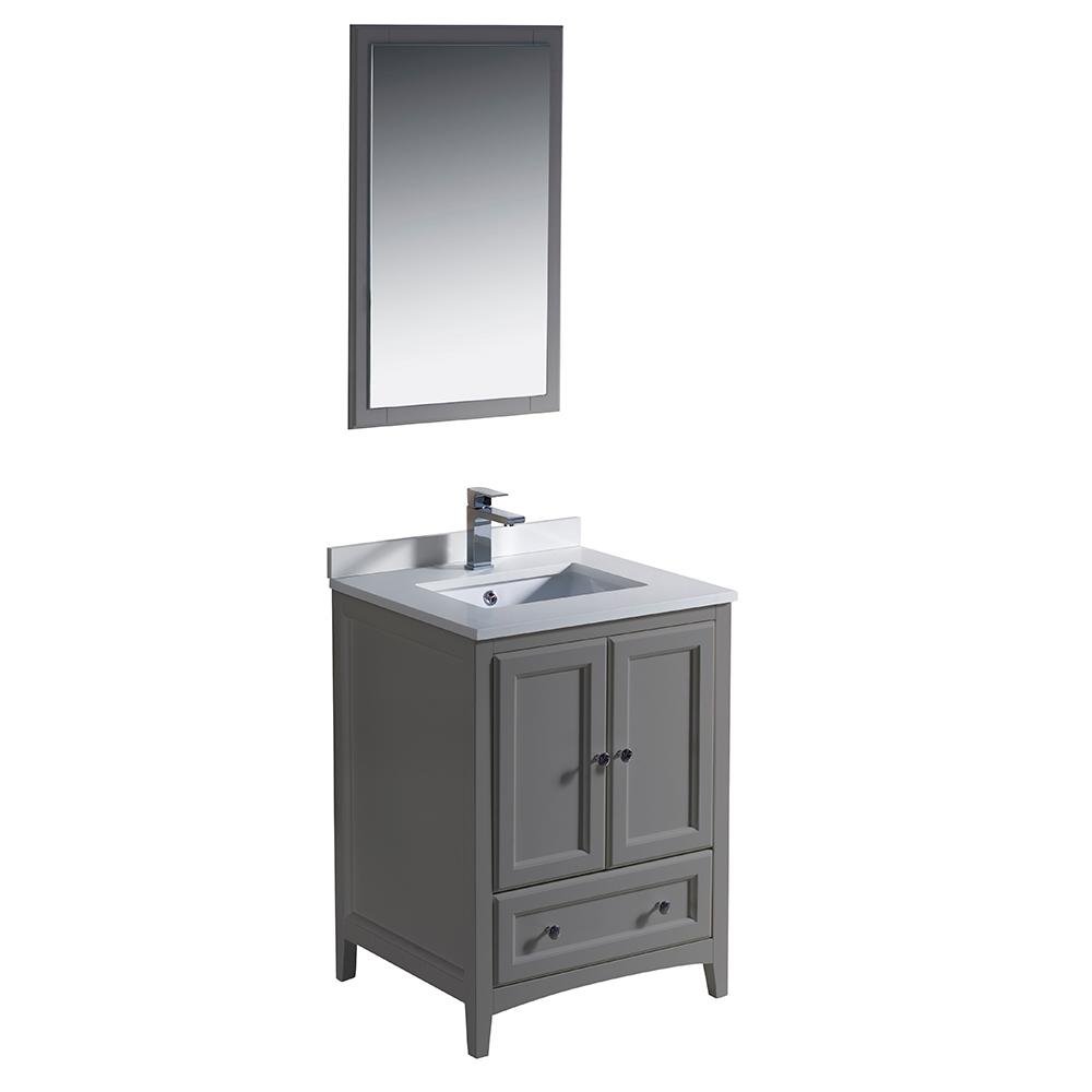 Fresca Oxford 24" Gray Traditional Bathroom Vanity Free Faucet Vanity Fresca 