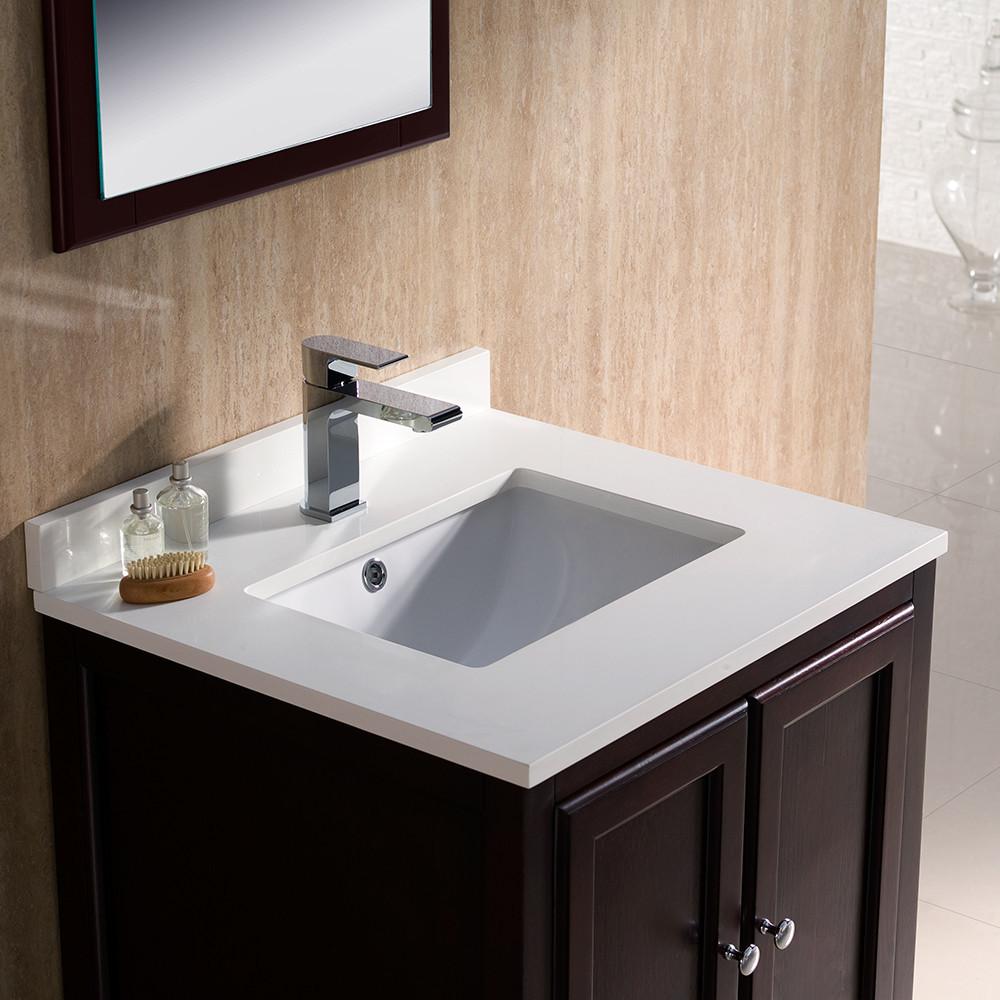 Fresca Oxford 24" Mahogany Traditional Bathroom Vanity Free Faucet Vanity Fresca 