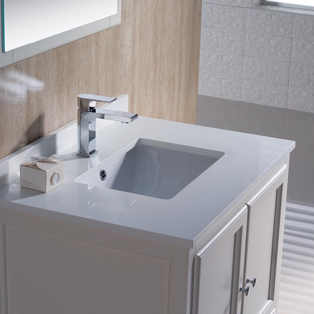 Fresca Oxford 30" Antique White Traditional Bathroom Vanity Free Faucet Vanity Fresca 