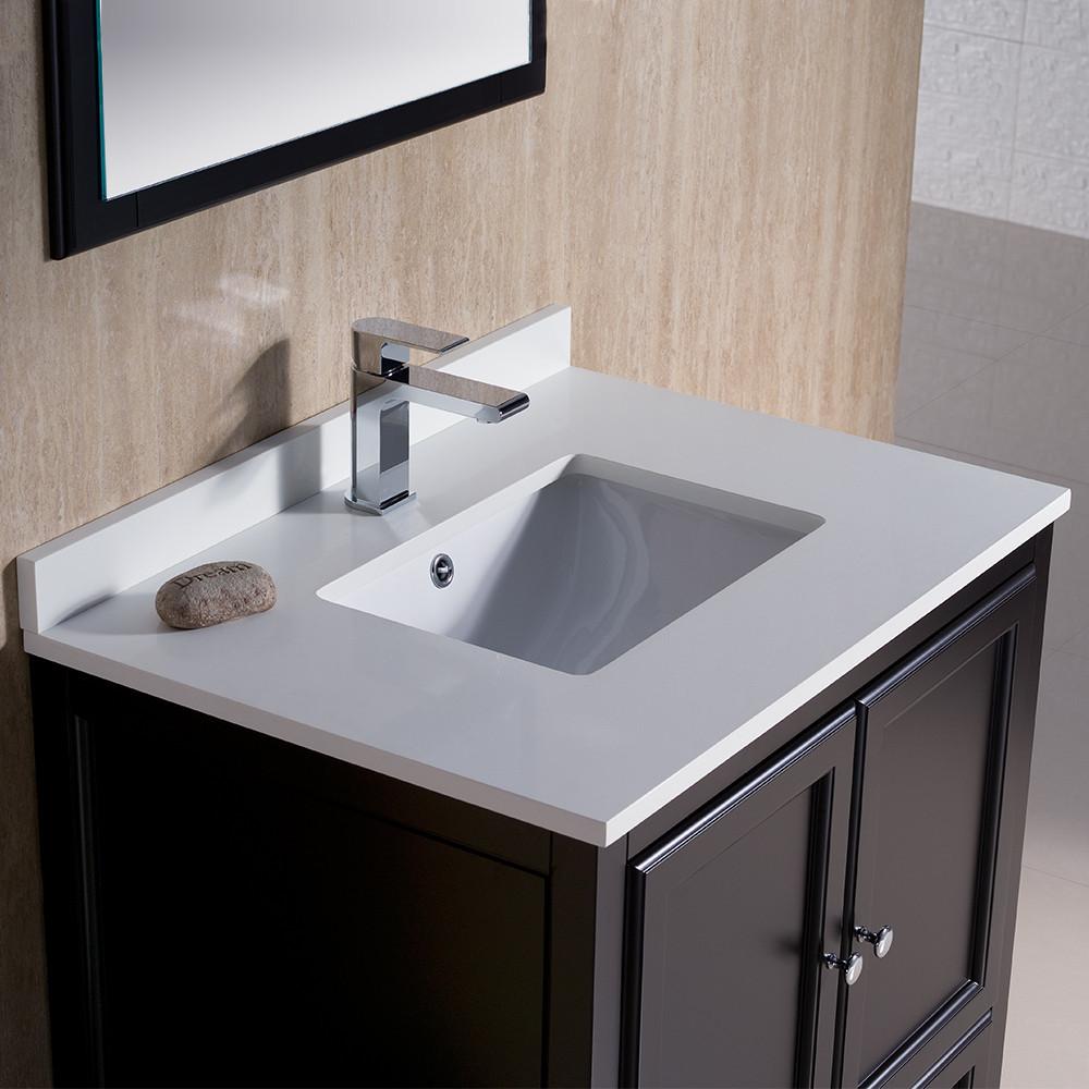Fresca Oxford 30" Espresso Traditional Bathroom Vanity Free Faucet Vanity Fresca 