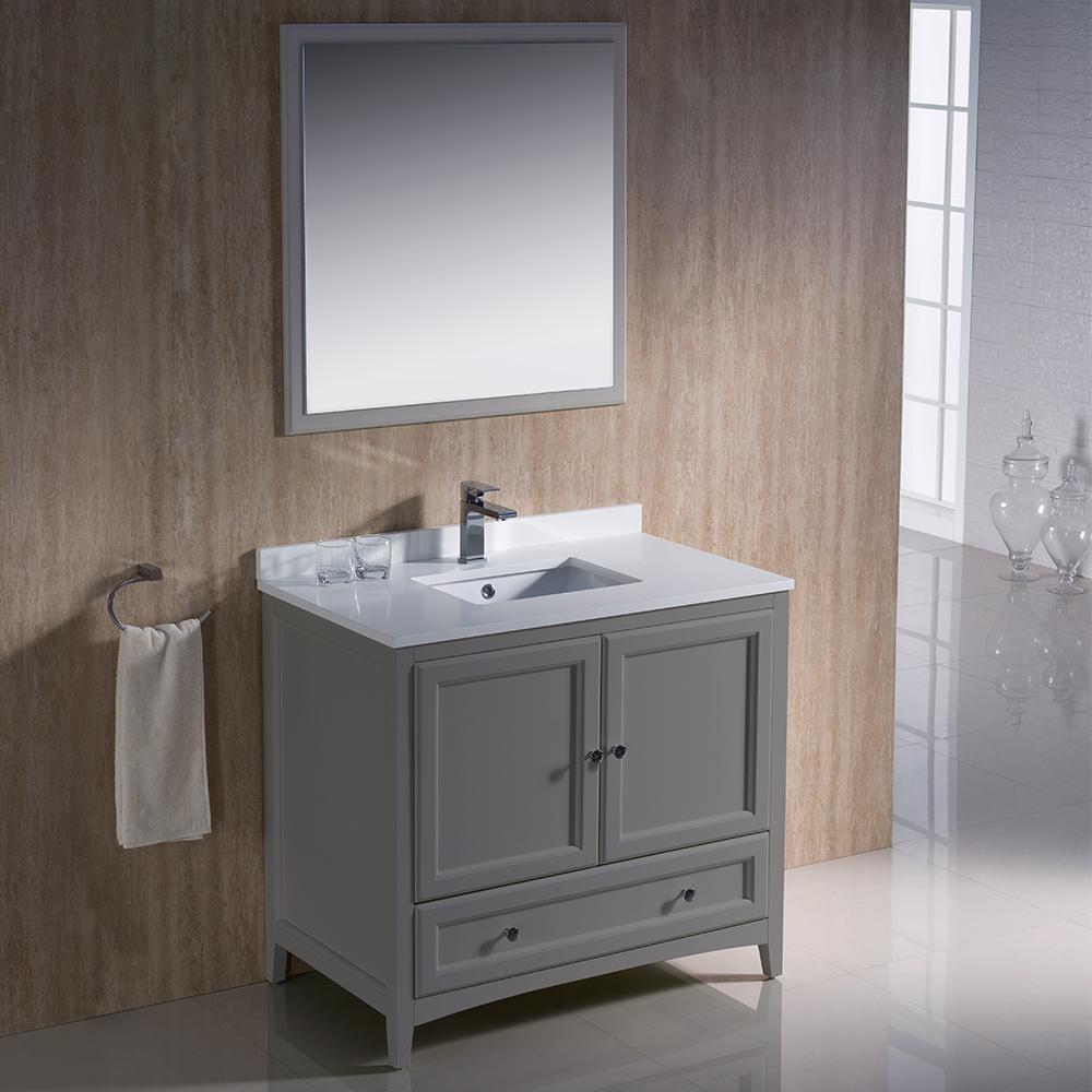 Fresca Oxford 36" Gray Traditional Bathroom Vanity Vanity Fresca 