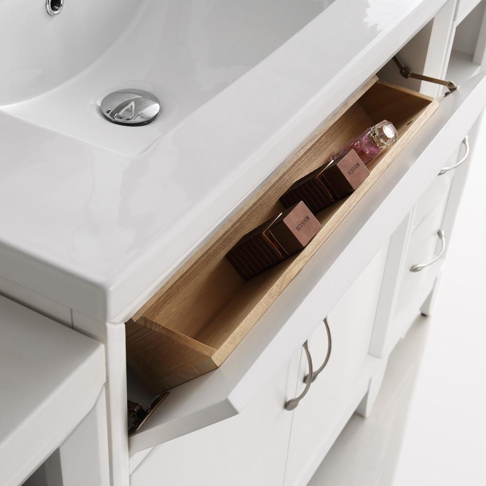Fresca Cambridge 60" White Double Sink Traditional Bathroom Vanity w/ Mirrors Vanity Fresca 