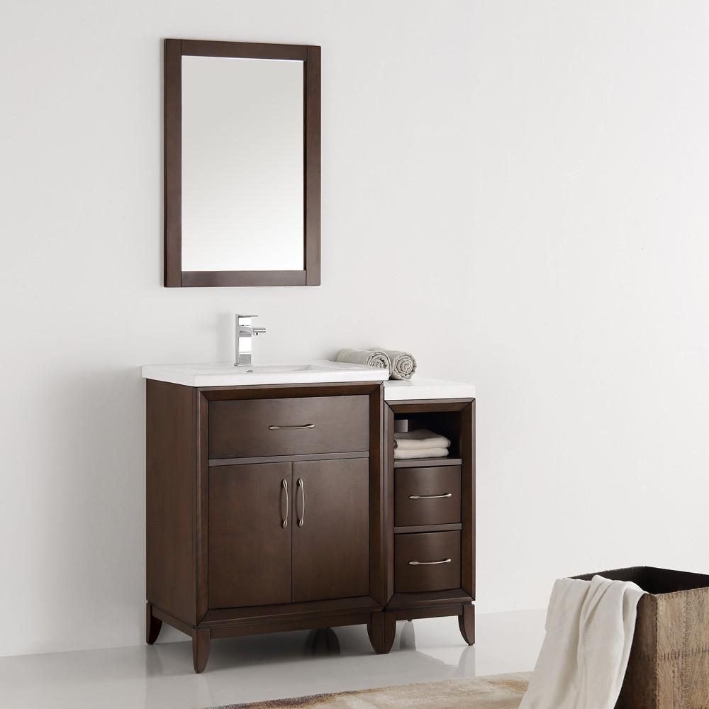Fresca Cambridge 36" Antique Coffee Traditional Bathroom Vanity w/ Mirror Vanity Fresca 