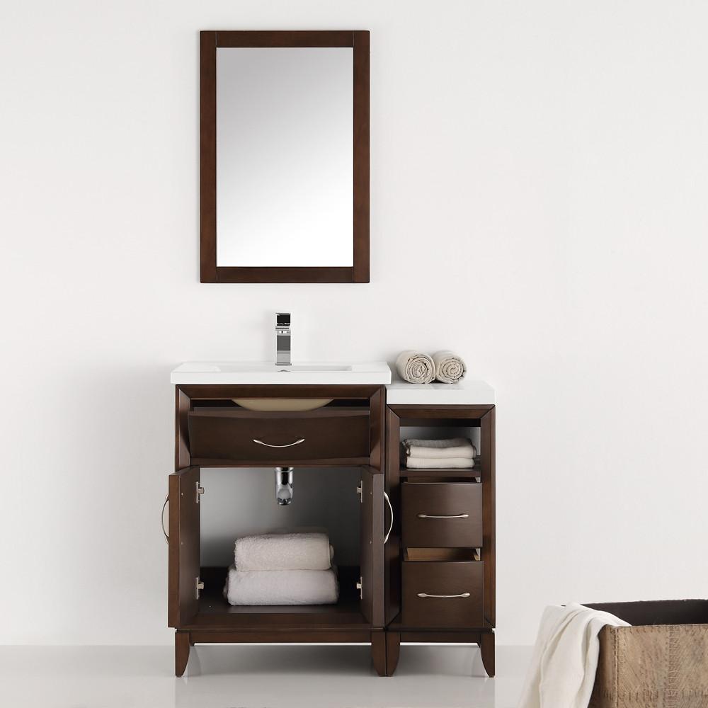 Fresca Cambridge 36" Antique Coffee Traditional Bathroom Vanity w/ Mirror Vanity Fresca 