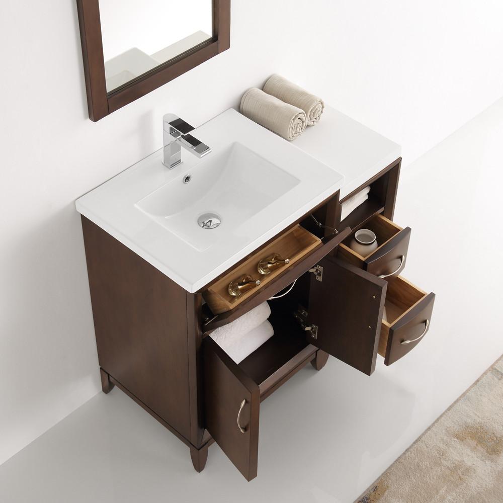 Fresca Cambridge 36" Antique Coffee Traditional Bathroom Vanity w/ Mirror Vanity Fresca 