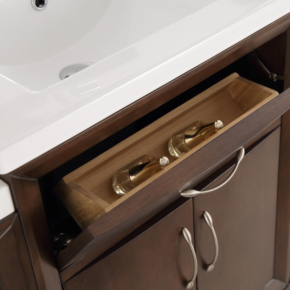 Fresca Cambridge 72" Antique Coffee Double Sink Traditional Vanity w/ Mirrors Vanity Fresca 
