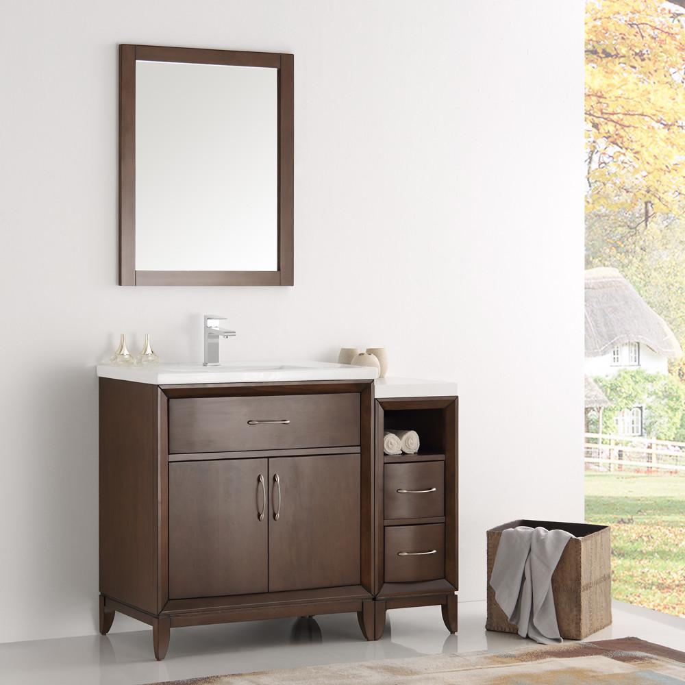 Fresca Cambridge 42" Antique Coffee Traditional Bathroom Vanity w/ Mirror Vanity Fresca 