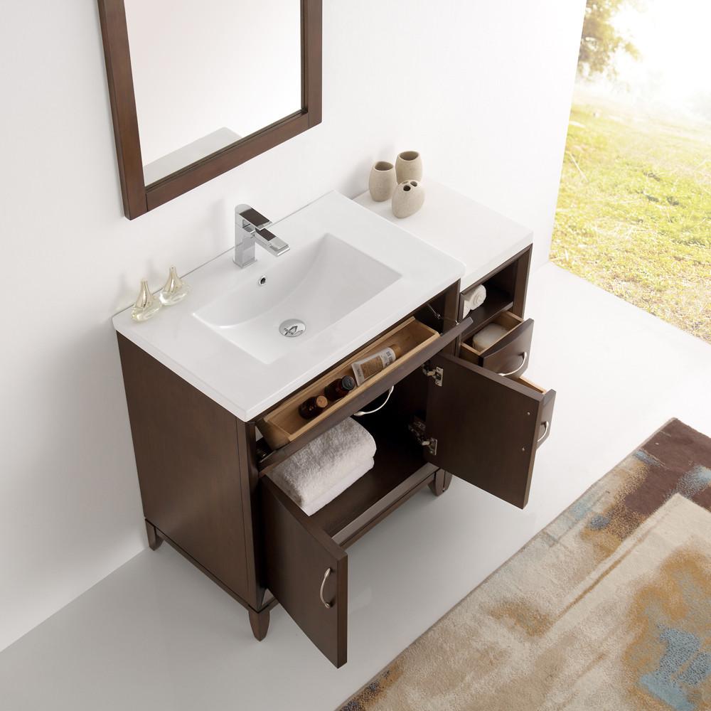 Fresca Cambridge 42" Antique Coffee Traditional Bathroom Vanity w/ Mirror Vanity Fresca 