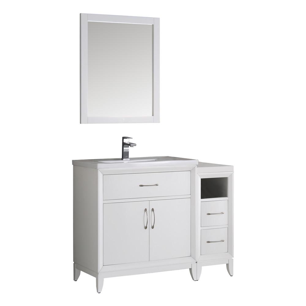 Fresca Cambridge 42" White Traditional Bathroom Vanity w/ Mirror Vanity Fresca 