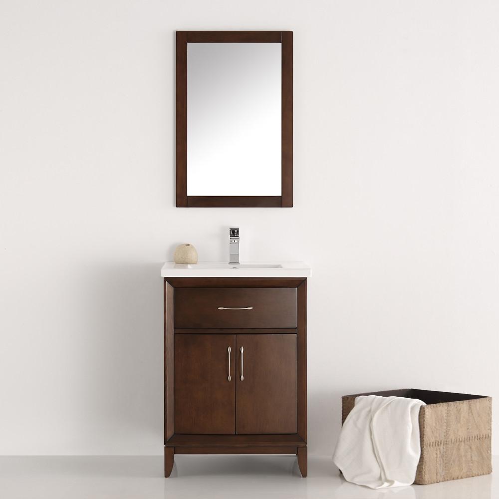 Fresca Cambridge 24" Antique Coffee Traditional Bathroom Vanity w/ Mirror Vanity Fresca 