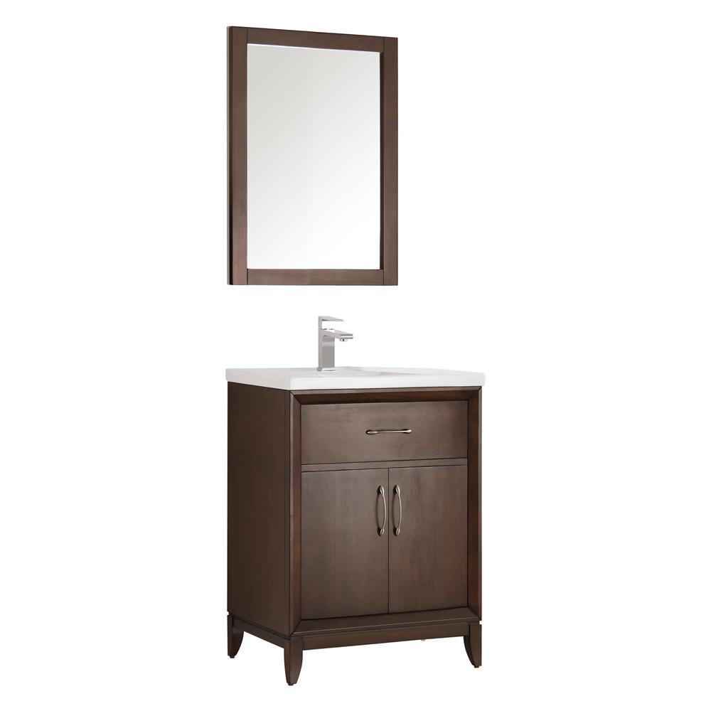 Fresca Cambridge 24" Antique Coffee Traditional Bathroom Vanity w/ Mirror Vanity Fresca 