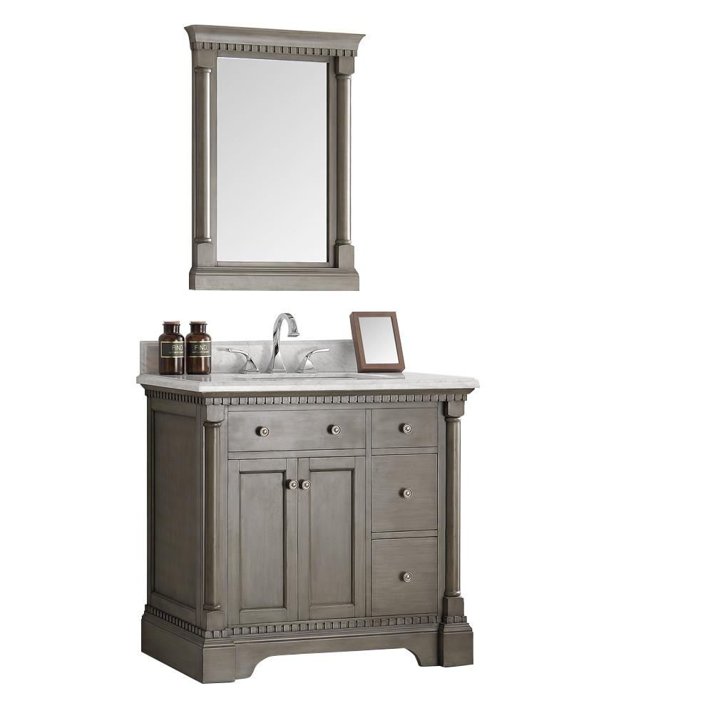 Fresca Kingston 36" Antique Silver Traditional Bathroom Vanity w/ Mirror Vanity Fresca 