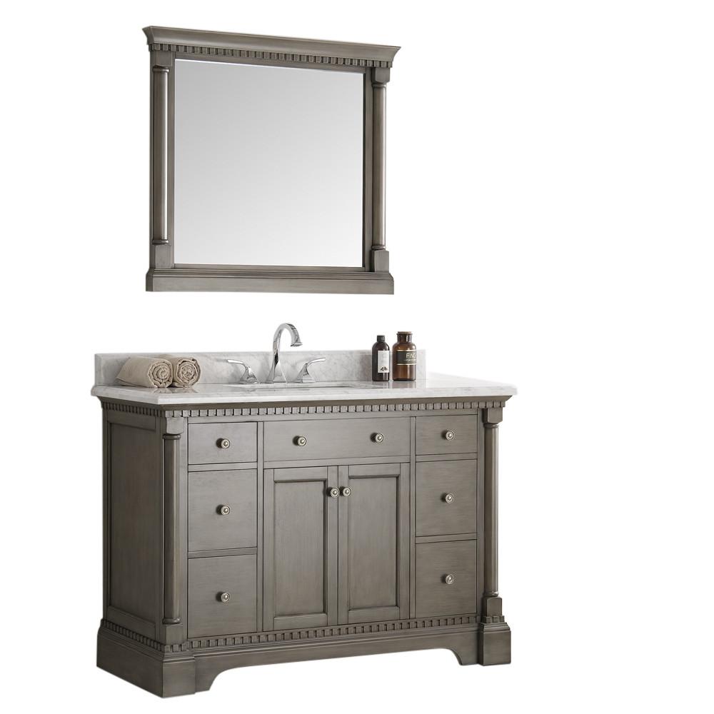 Fresca Kingston 48" Antique Silver Traditional Bathroom Vanity w/ Mirror Vanity Fresca 