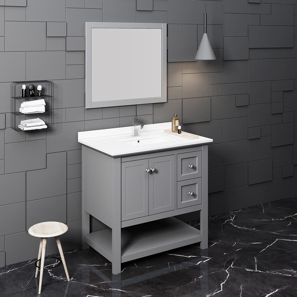 Fresca Manchester 36" Traditional Bathroom Vanity w/ Mirror Vanity Fresca 