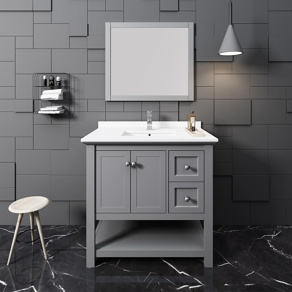Fresca Manchester 36" Traditional Bathroom Vanity w/ Mirror Vanity Fresca 
