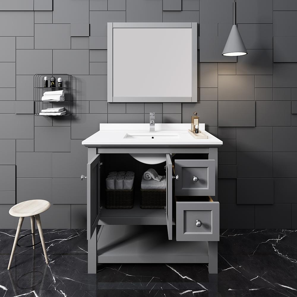 Fresca Manchester 36" Traditional Bathroom Vanity w/ Mirror Vanity Fresca 