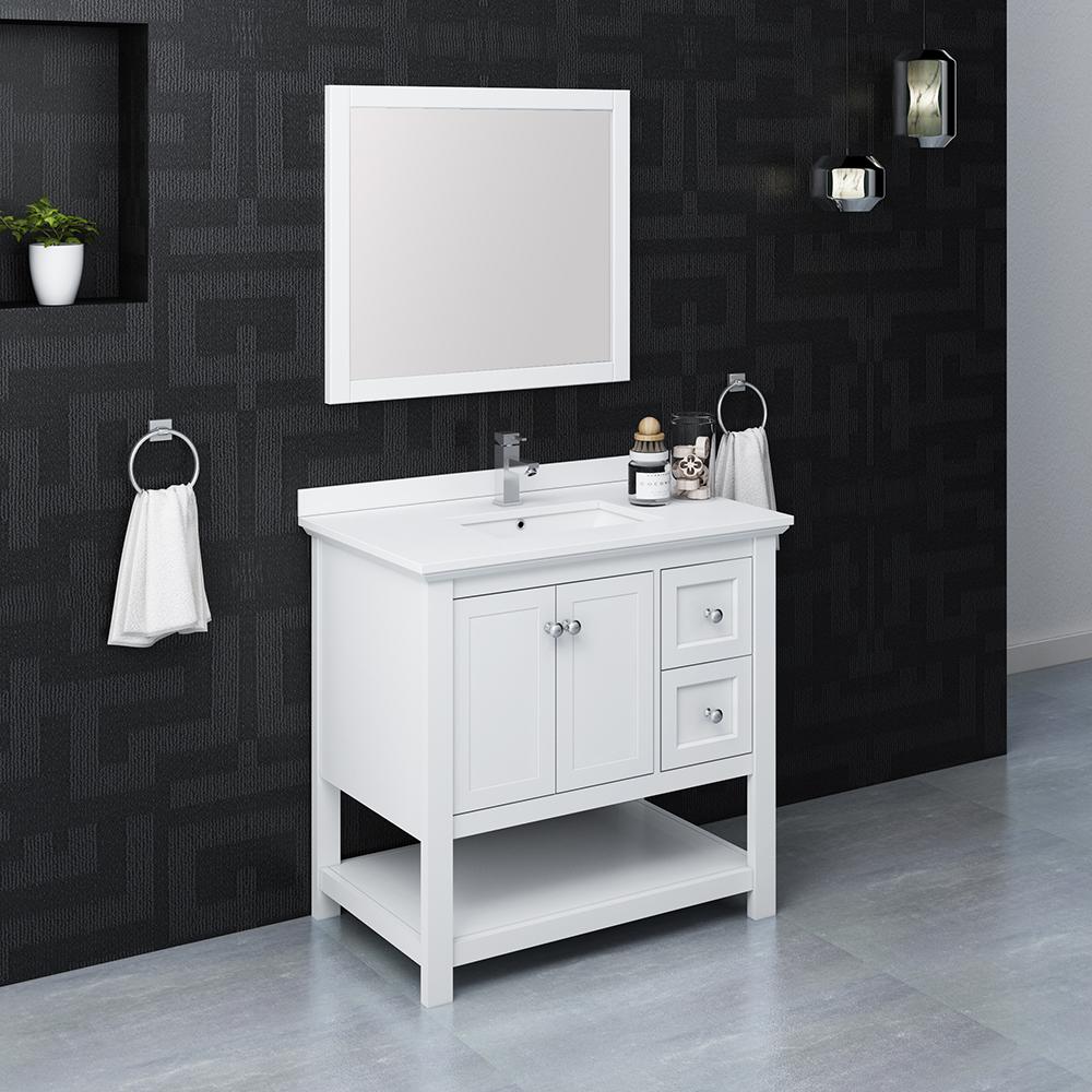 Fresca Manchester 36" Traditional Bathroom Vanity w/ Mirror Vanity Fresca 