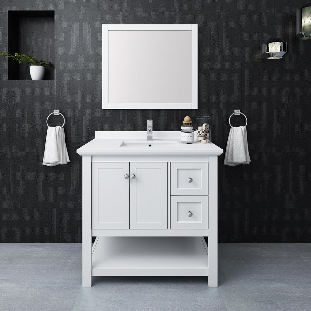 Fresca Manchester 36" Traditional Bathroom Vanity w/ Mirror Vanity Fresca 