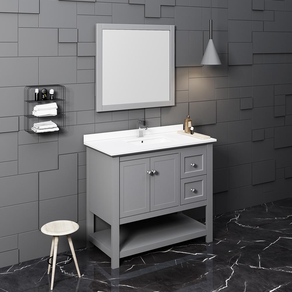 Fresca Manchester 42" Traditional Bathroom Vanity w/ Mirror Vanity Fresca 
