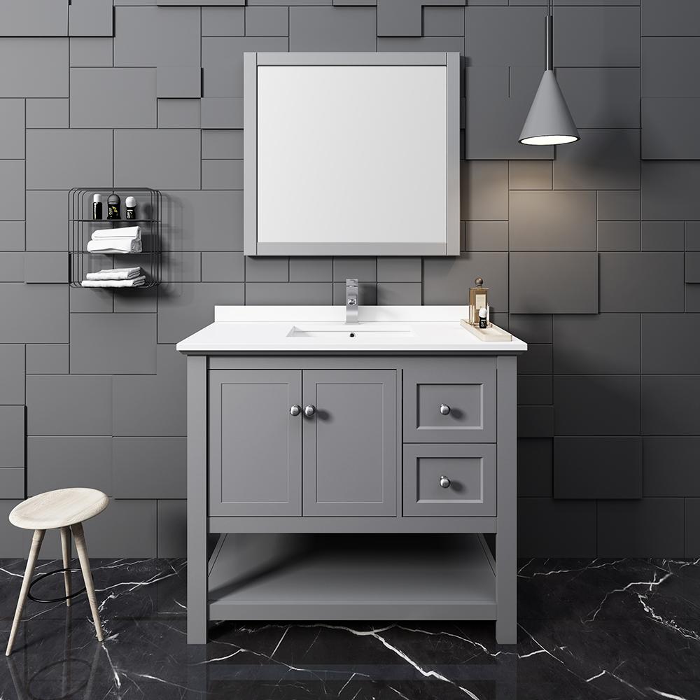 Fresca Manchester 42" Traditional Bathroom Vanity w/ Mirror Vanity Fresca 