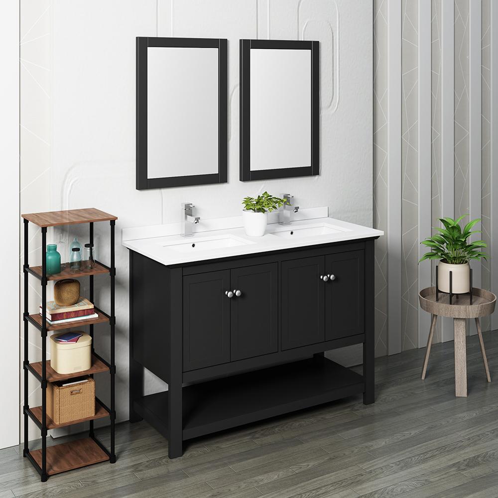 Fresca Manchester 48"Traditional Double Sink Bathroom Vanity w/ Mirrors Vanity Fresca 