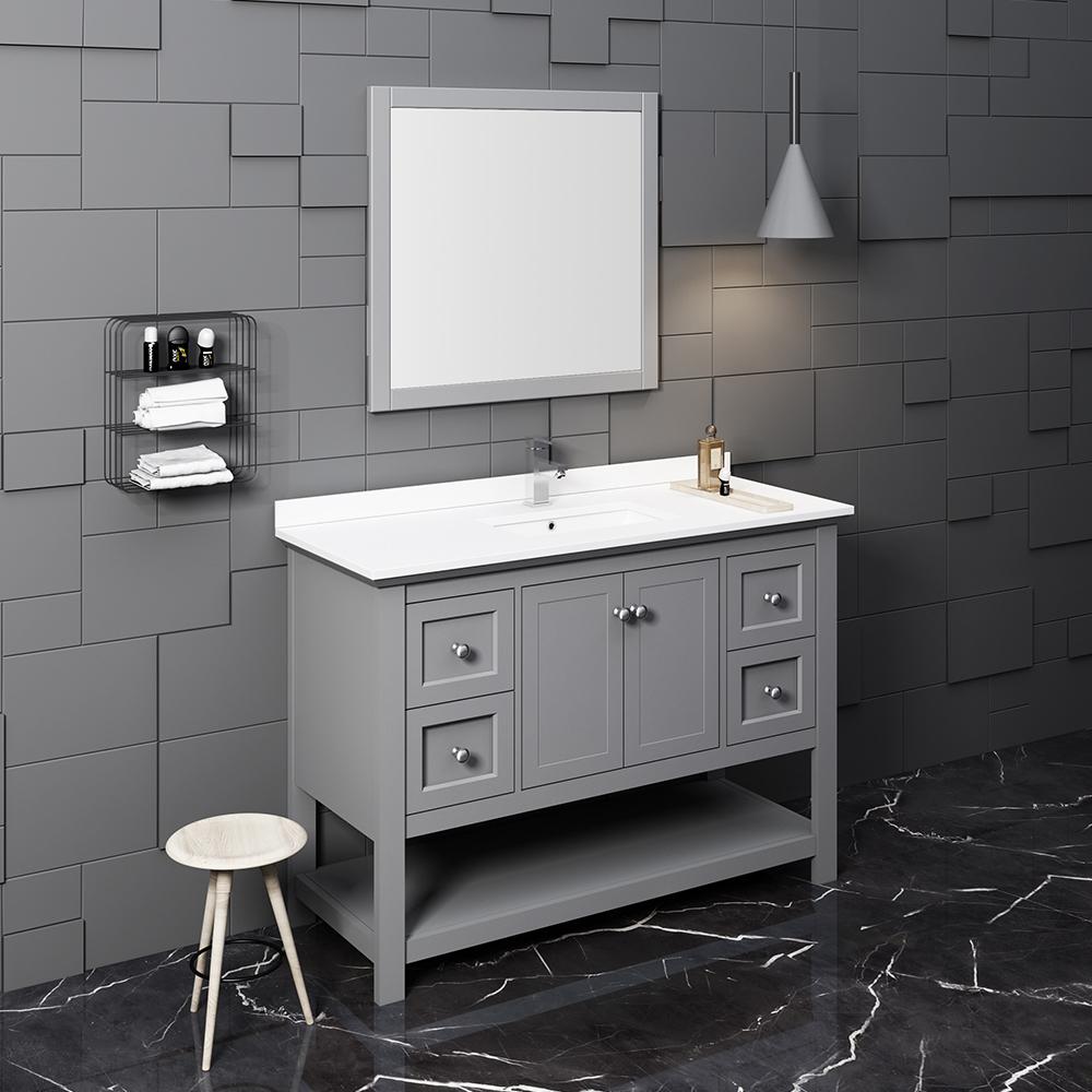 Fresca Manchester 48"Traditional Double Sink Bathroom Vanity w/ Mirrors Vanity Fresca 