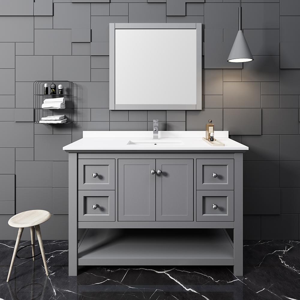 Fresca Manchester 48"Traditional Double Sink Bathroom Vanity w/ Mirrors Vanity Fresca 