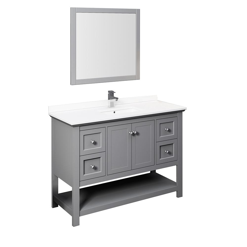 Fresca Manchester 48"Traditional Double Sink Bathroom Vanity w/ Mirrors Vanity Fresca 