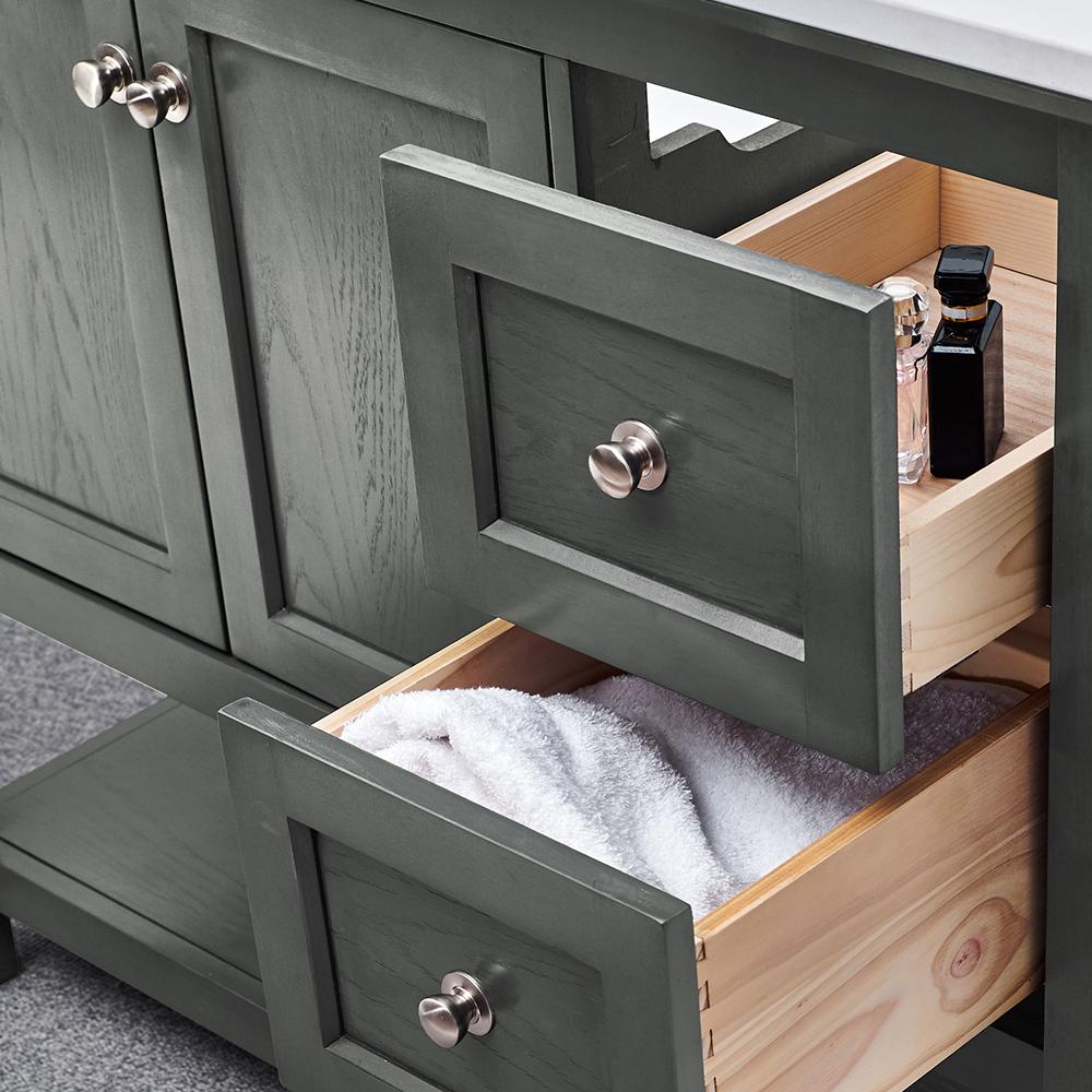 Fresca Manchester Regal 48" Gray Wood Veneer Traditional Bathroom Vanity w/ Mirror Vanity Fresca 