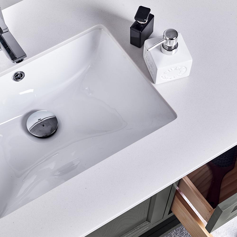 Fresca Manchester Regal 48" Gray Wood Veneer Traditional Bathroom Vanity w/ Mirror Vanity Fresca 