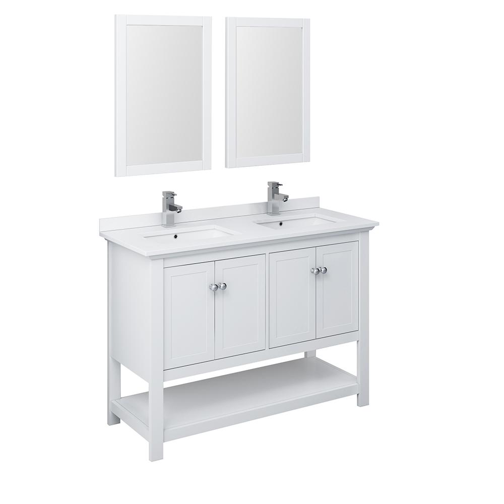 Fresca Manchester 48"Traditional Double Sink Bathroom Vanity w/ Mirrors Vanity Fresca 