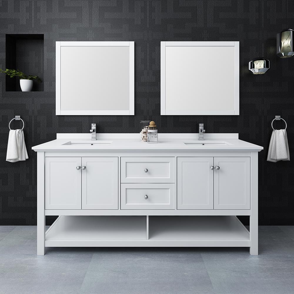Fresca Manchester 72" Traditional Double Sink Bathroom Vanity w/ Mirrors Vanity Fresca 