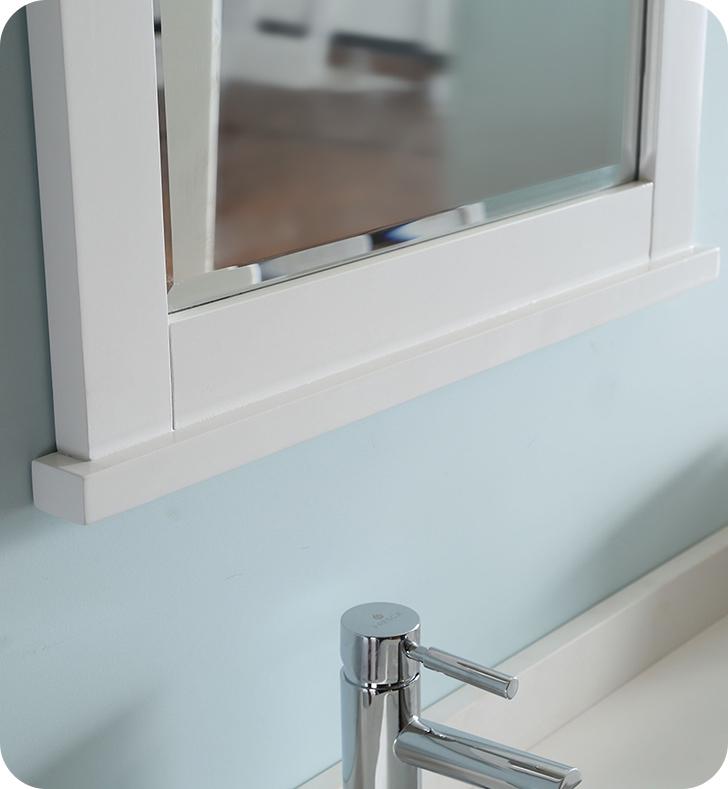 Fresca Windsor 30" Matte White Traditional Bathroom Vanity w/ Mirror Vanity Fresca 