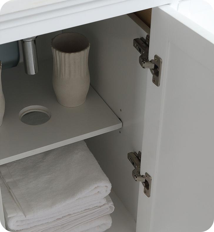 Fresca Windsor 30" Matte White Traditional Bathroom Vanity w/ Mirror Vanity Fresca 