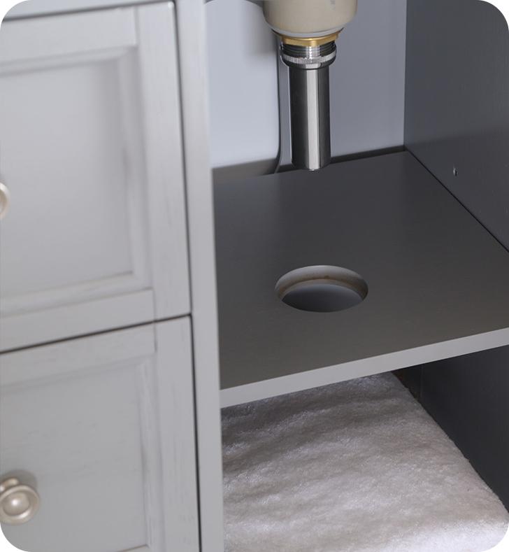 Fresca Windsor 40" Gray Textured Traditional Bathroom Vanity w/ Mirror Vanity Fresca 