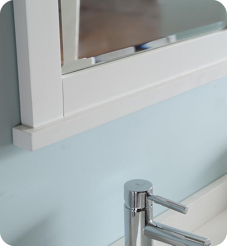 Fresca Windsor 40" Matte White Traditional Bathroom Vanity w/ Mirror Vanity Fresca 
