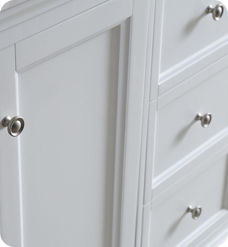 Fresca Windsor 40" Matte White Traditional Bathroom Vanity w/ Mirror Vanity Fresca 