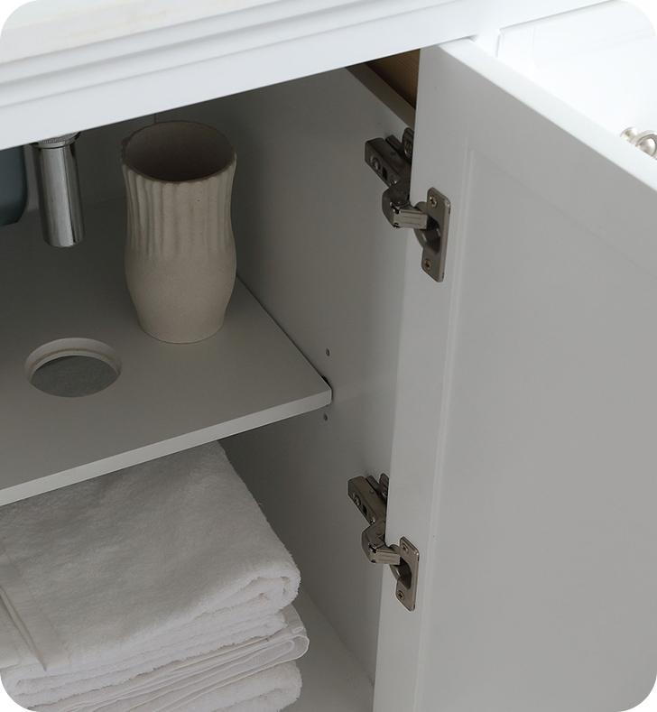 Fresca Windsor 40" Matte White Traditional Bathroom Vanity w/ Mirror Vanity Fresca 