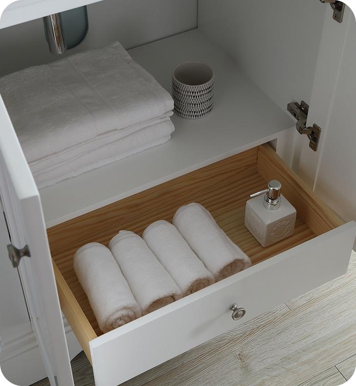 Fresca Windsor 60" Matte White Traditional Double Sink Bathroom Vanity Vanity Fresca 